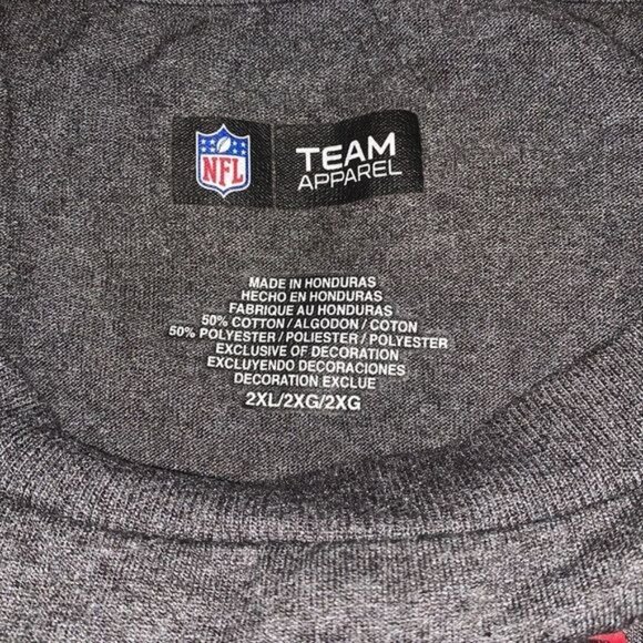 Atlanta Falcons NFL Team Apparel Gray T-Shirt 2XL Cotton/Polyester Blend Unisex - Picture 2 of 6